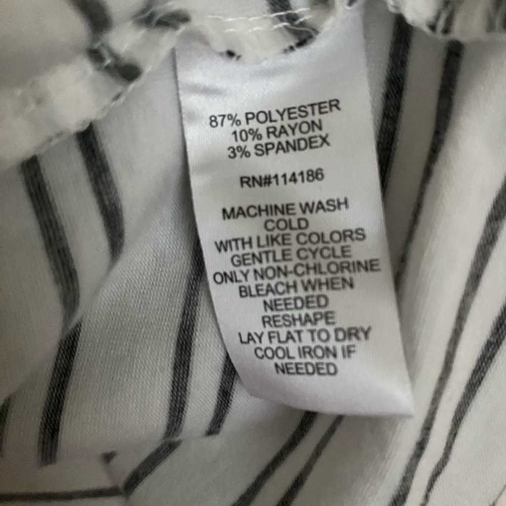 Scarlett Black and White Striped Button-Down Blouse Size XL - Picture 6 of 9